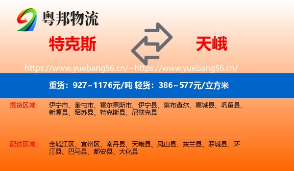 特克斯到天峨县物流