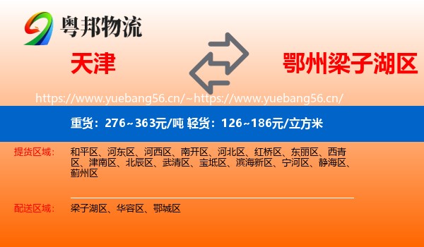 天津到梁子湖区物流
