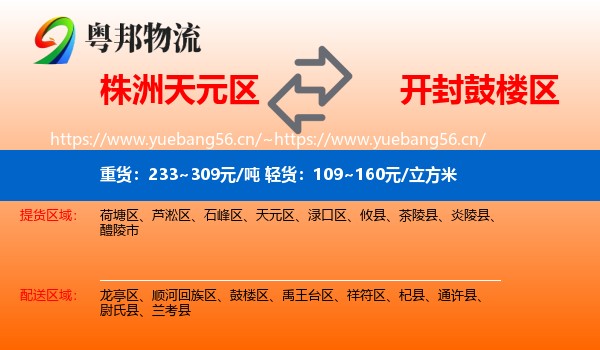 株洲天元区到鼓楼区物流