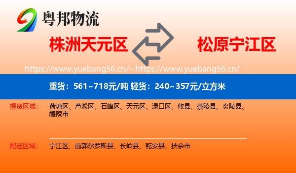株洲天元区到宁江区物流