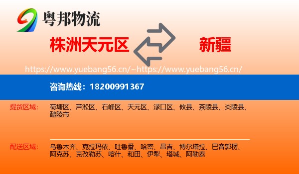 株洲天元区到新疆物流