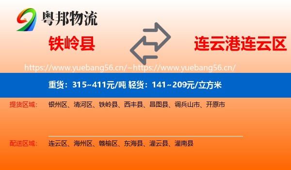 铁岭县到连云区物流