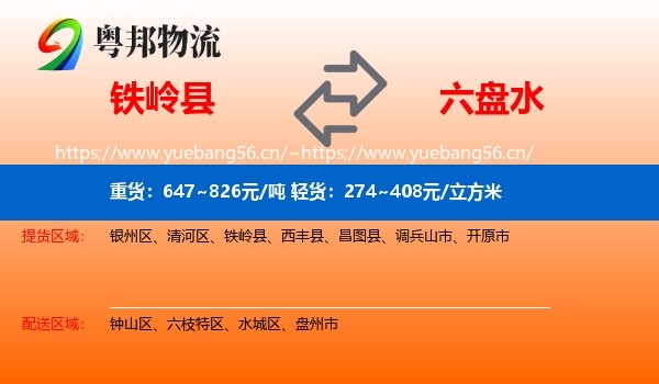 铁岭县到六盘水物流