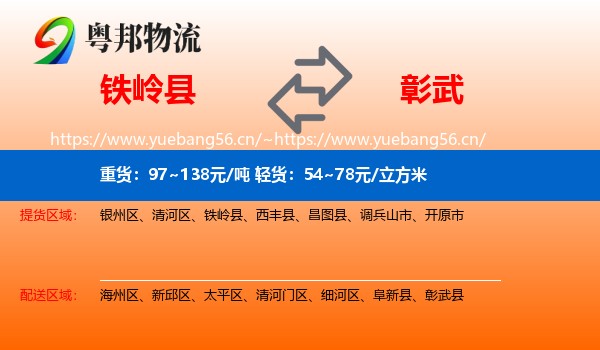 铁岭县到彰武县物流