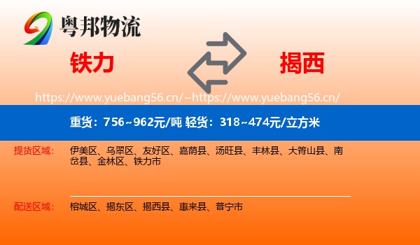 铁力到揭西县物流