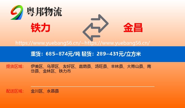 铁力到金昌物流