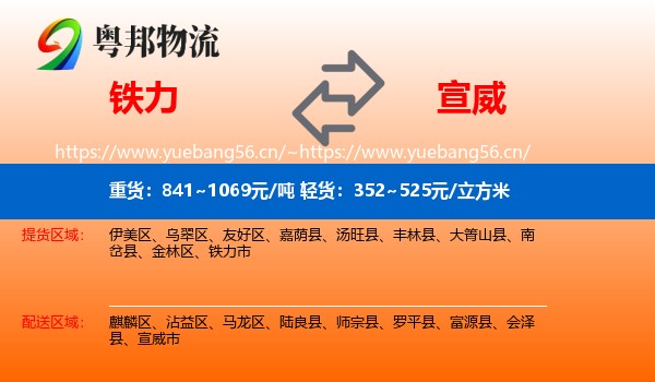 铁力到宣威市物流