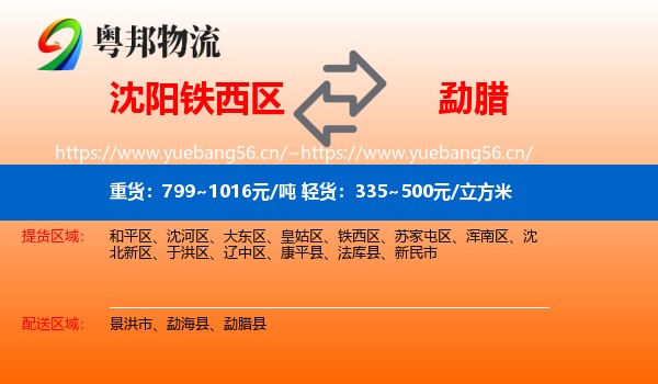 沈阳铁西区到勐腊县物流