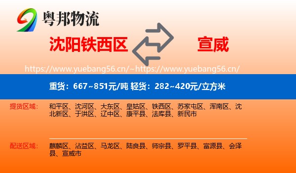 沈阳铁西区到宣威市物流