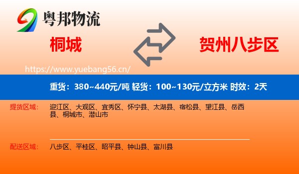 桐城到八步区物流专线名片