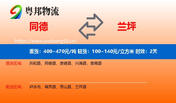 同德到兰坪县物流专线名片