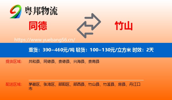 同德到竹山县物流专线名片