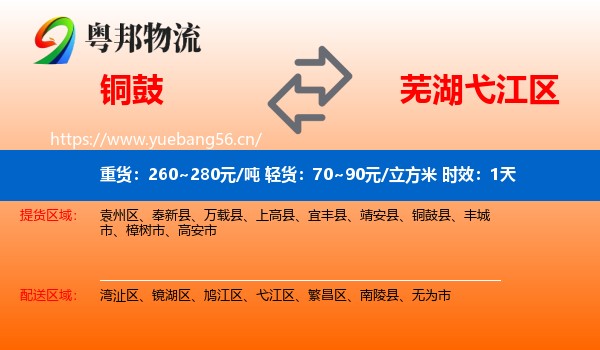铜鼓到弋江区物流 铜鼓到弋江区物流专线名片