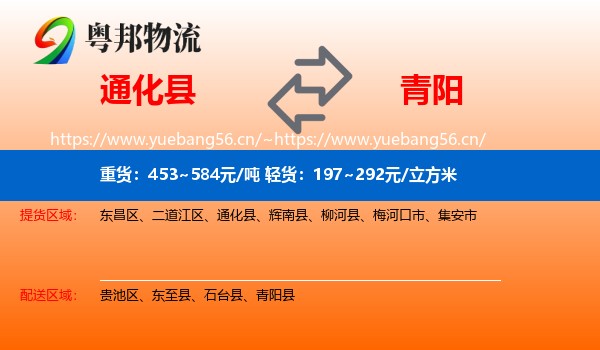 通化县到青阳县物流