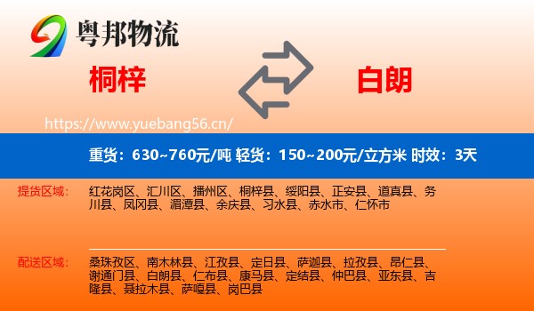 桐梓到白朗县物流 桐梓到白朗县物流专线名片