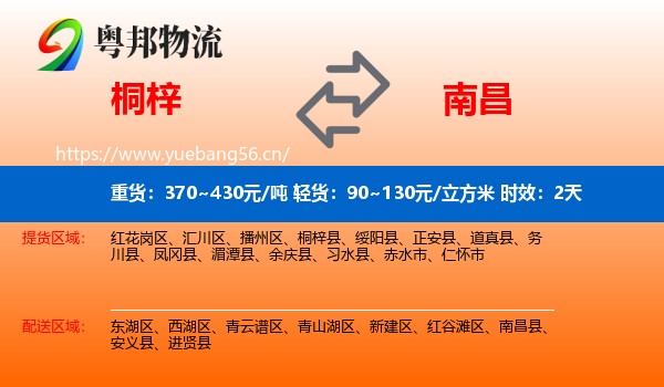 桐梓到南昌物流专线名片