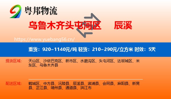 乌鲁木齐头屯河区到辰溪县物流专线名片