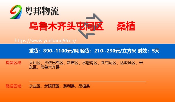 乌鲁木齐头屯河区到桑植县物流专线名片