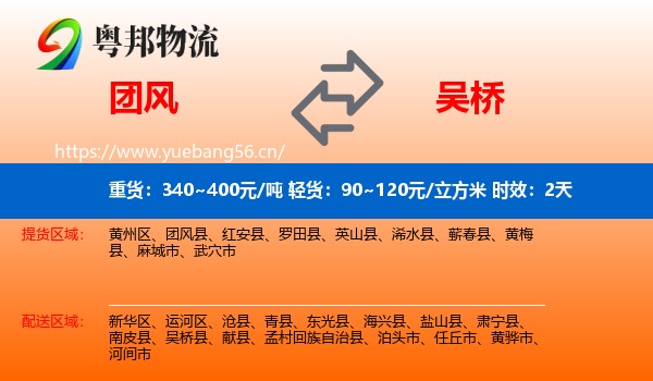 团风到吴桥县物流专线名片