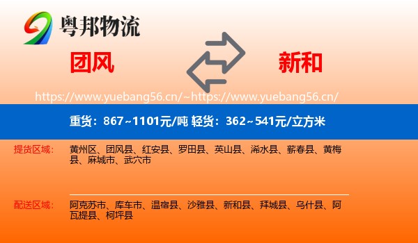 团风到新和县物流