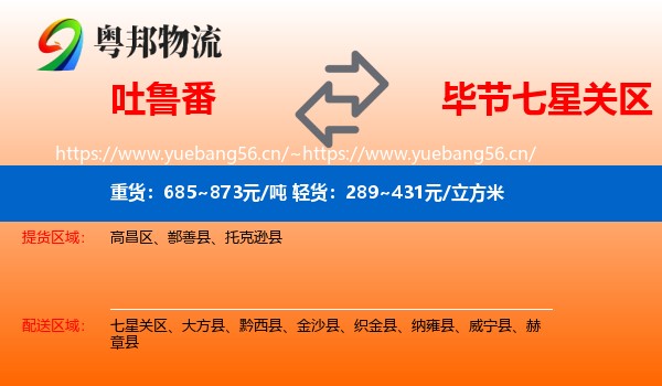 吐鲁番到七星关区物流