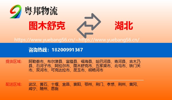 图木舒克市到湖北物流专线