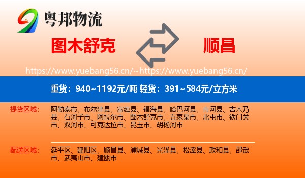 图木舒克到顺昌县物流