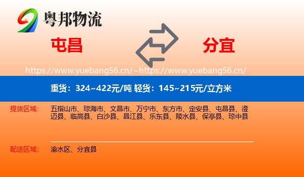 屯昌到分宜县物流