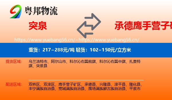 突泉到鹰手营子矿区物流