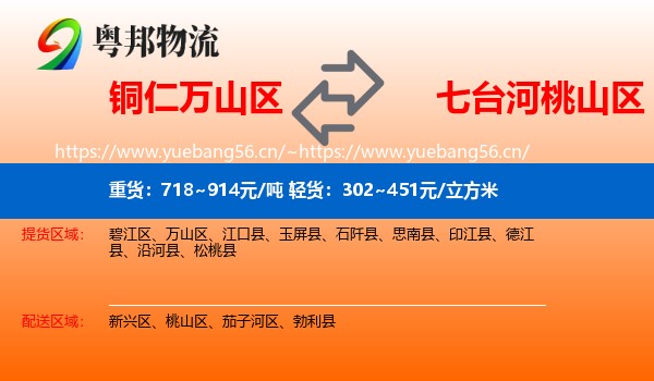 铜仁万山区到桃山区物流