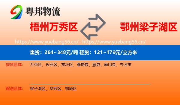梧州万秀区到梁子湖区物流