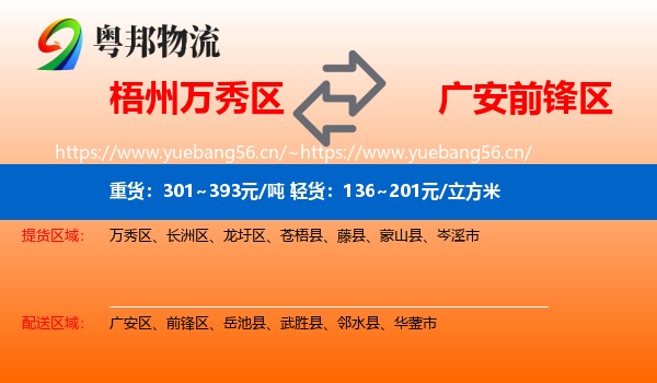 梧州万秀区到前锋区物流