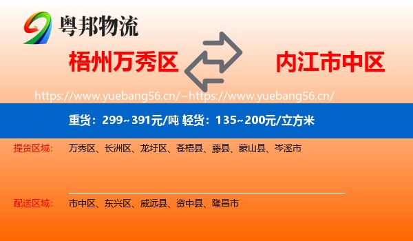 梧州万秀区到市中区物流
