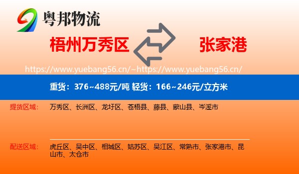 梧州万秀区到张家港市物流