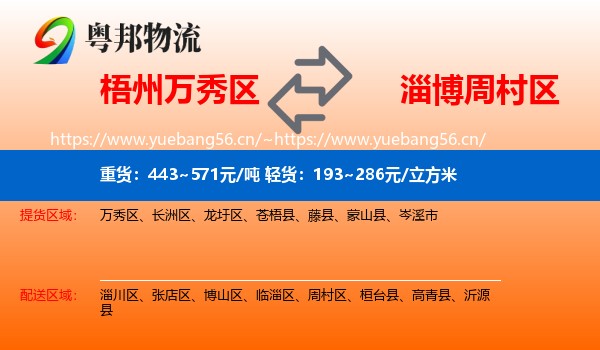 梧州万秀区到周村区物流