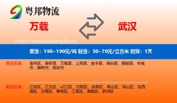 万载到武汉物流专线名片