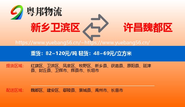 新乡卫滨区到魏都区物流
