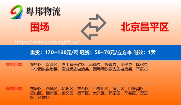 围场到昌平区物流专线名片