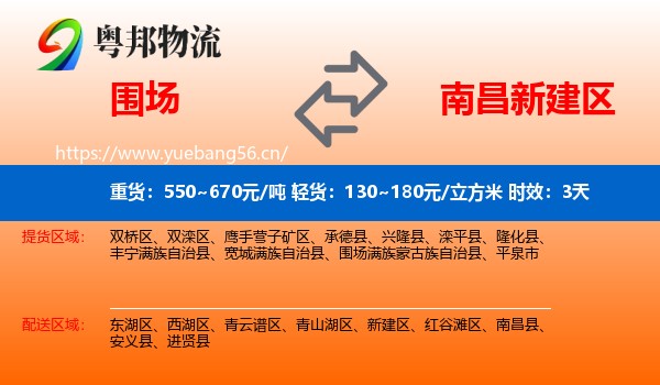 围场到新建区物流专线名片