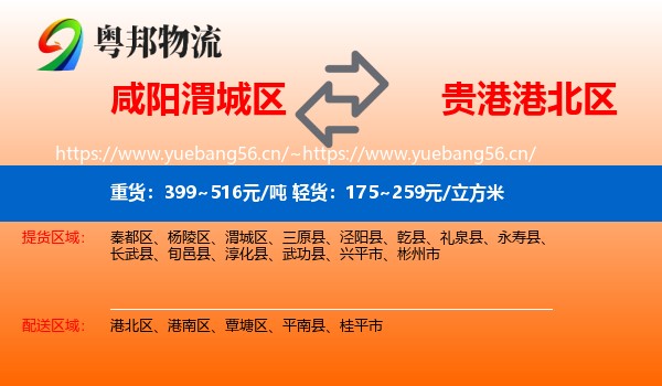 咸阳渭城区到港北区物流
