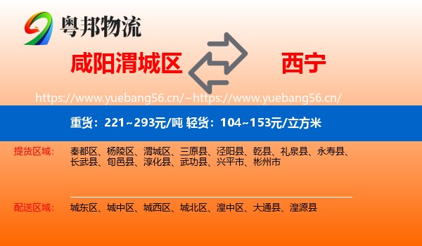 咸阳渭城区到西宁物流