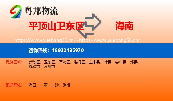 平顶山卫东区到海南物流
