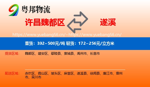 许昌魏都区到遂溪县物流