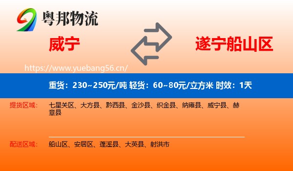 威宁到船山区物流专线名片