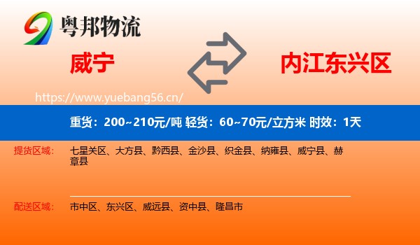 威宁到东兴区物流专线名片