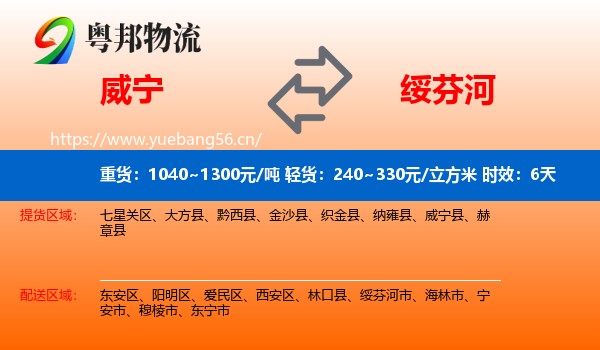 威宁到绥芬河市物流专线名片