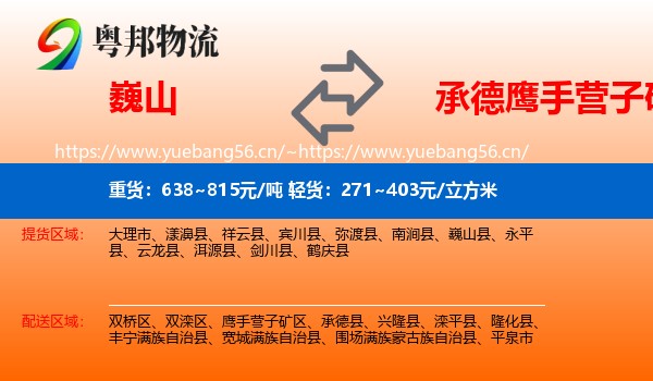 巍山到鹰手营子矿区物流