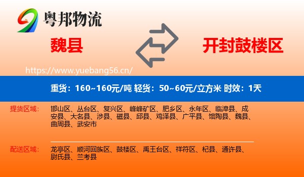 魏县到鼓楼区物流专线名片