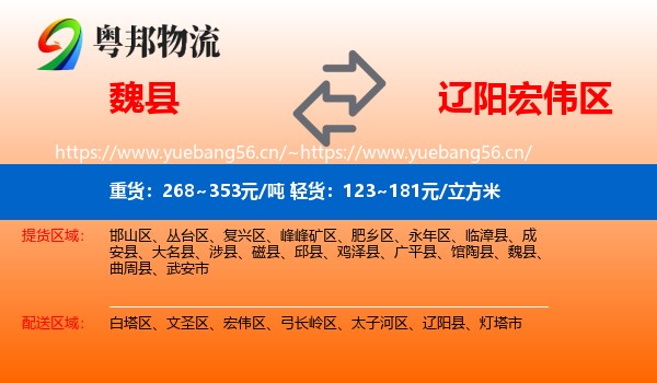 魏县到宏伟区物流