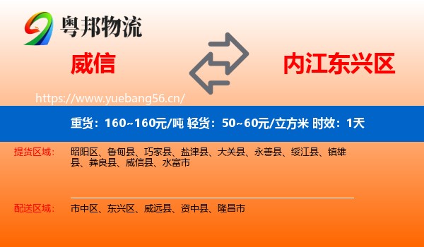 威信到东兴区物流专线名片